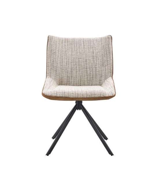 Silla tapizada comoda 2 telas topo y marron mdmhogar