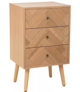 Mesita de noche madera de paulonia natural, mdmhogar