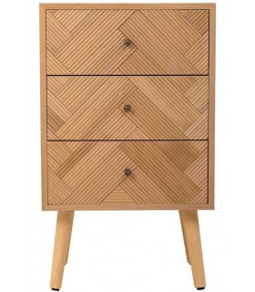 Mesita de noche madera de paulonia natural, mdmhogar