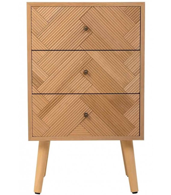 Mesita de noche madera de paulonia natural, mdmhogar