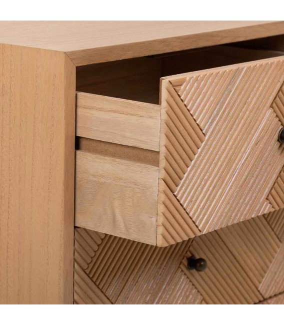 Mesita de noche madera de paulonia natural, mdmhogar