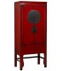 Armario alacena pino reciclado lacado en rojo patinado en negro