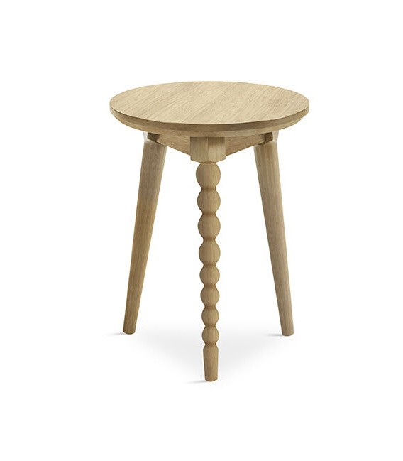 Mesita auxiliar redonda pequeña madera mdmhogar