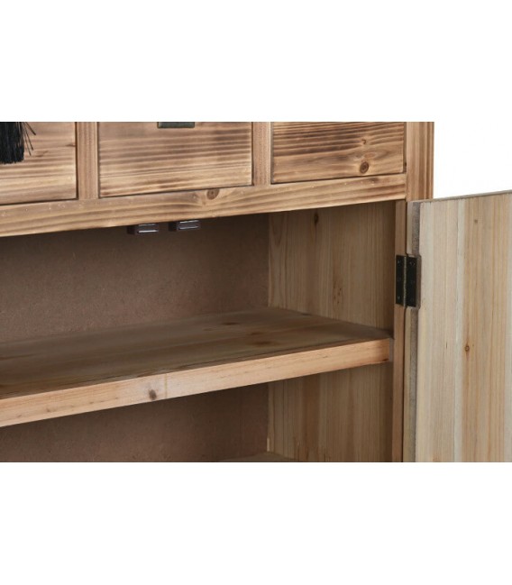 Taquillón estilo oriental madera de abeto natural tiradores bronce