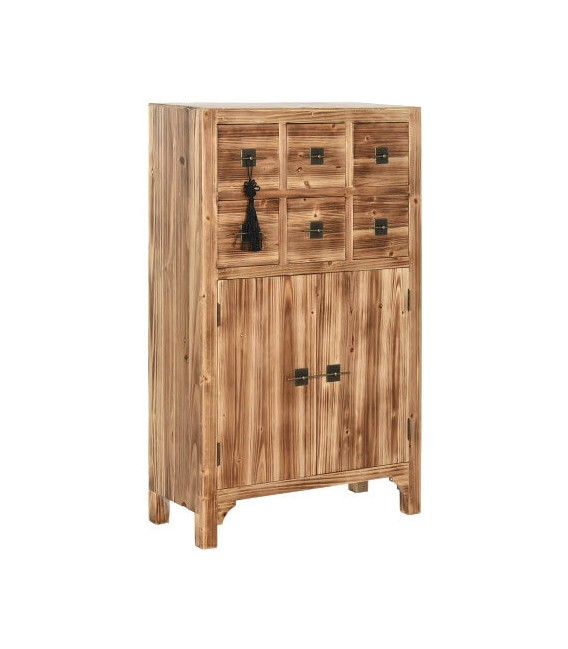 Taquillón estilo oriental madera de abeto natural tiradores bronce