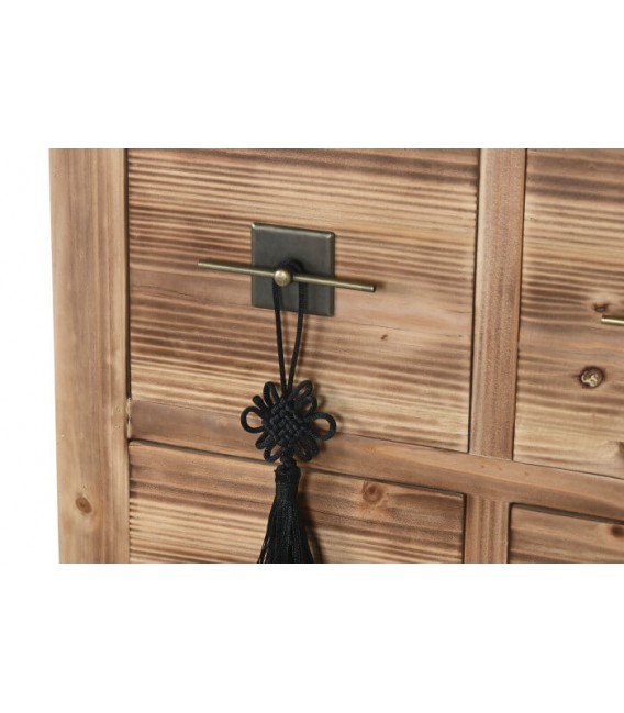 Taquillón estilo oriental madera de abeto natural tiradores bronce