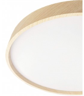 Plafón redondo mediano realizado en metal imitación roble natural mdmhogar