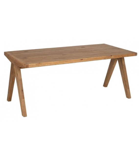 Mesa de comedor rectangular grande estilo rústico madera pino natural mdmhogar
