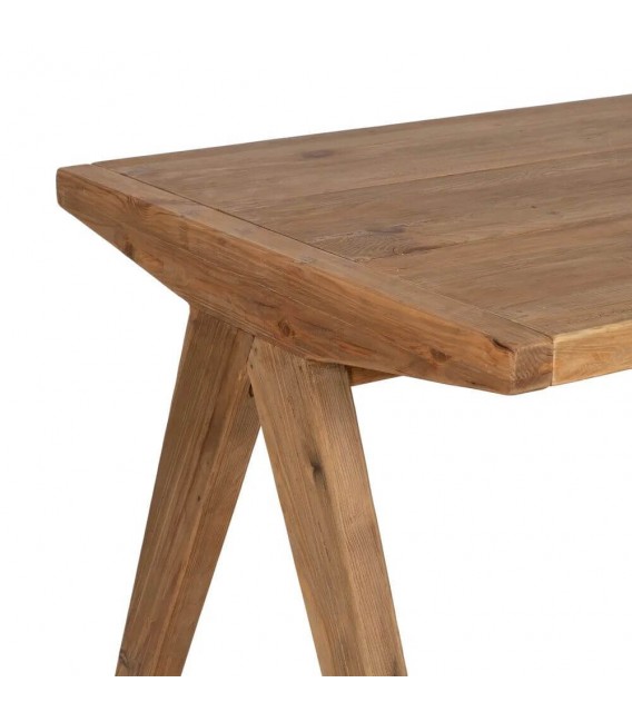 Mesa de comedor rectangular grande estilo rústico madera pino natural mdmhogar