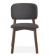 Silla muy cómoda madera color nogal tapizado color gris oscuro mdmhogar