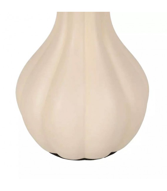 Lámpara de sobremesa grande cerámica crema pantalla fibras naturales mdmhogar