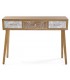 Consola con 3 cajones serigrafiados en madera natural estilo chic. 2