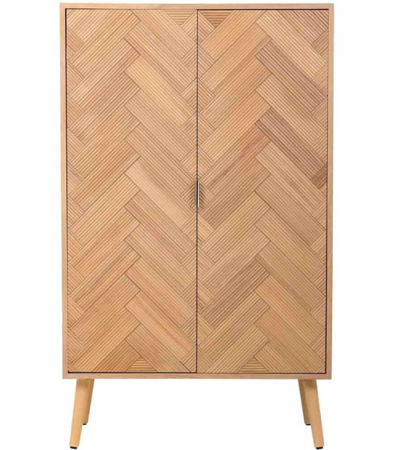 Armario bajo madera de paulonia natural frentes a listonados