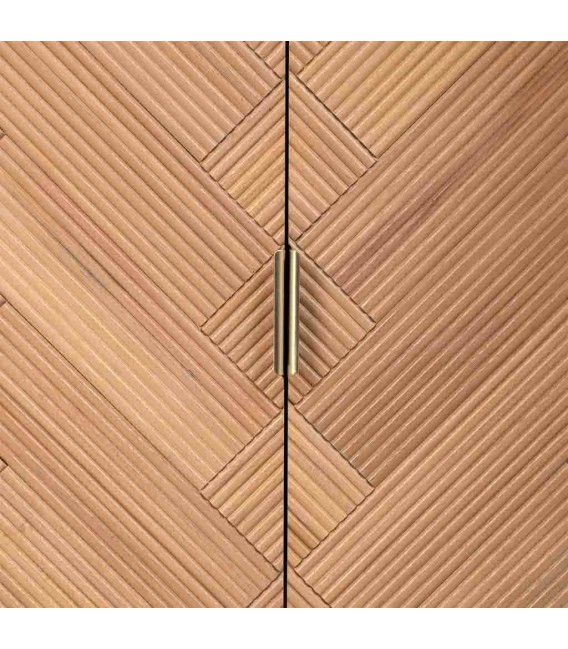 Armario bajo madera de paulonia natural frentes a listonados