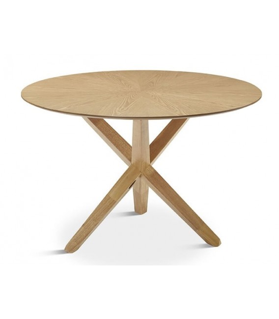 Mesa de comedor redonda grande madera natural  mdmhogar