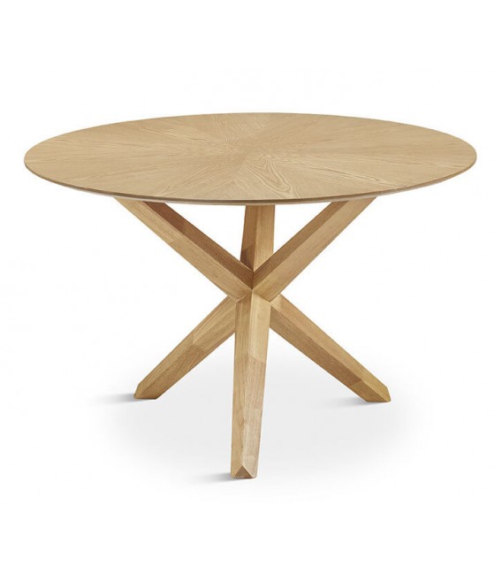 Mesa de comedor redonda grande madera natural  mdmhogar