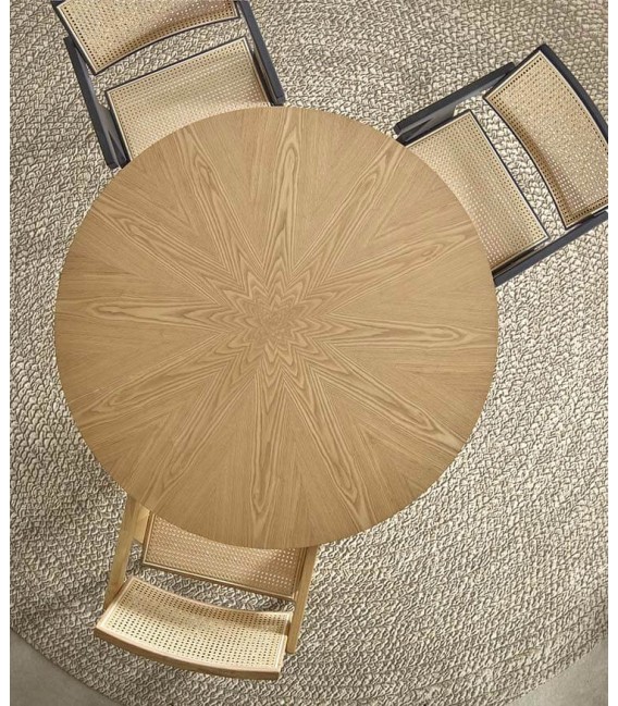 Mesa de comedor redonda grande madera natural  mdmhogar