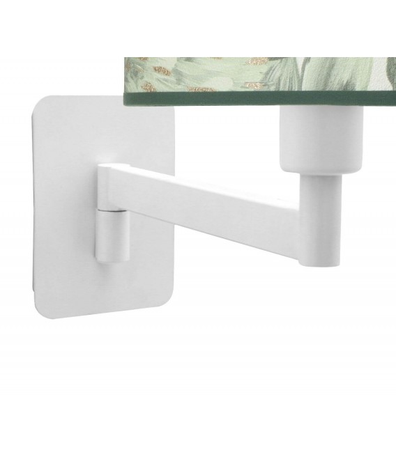 Aplique de pared brazo orientable metal blanco estampado verde mdmhogar