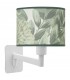 Aplique de pared brazo orientable metal blanco estampado verde mdmhogar