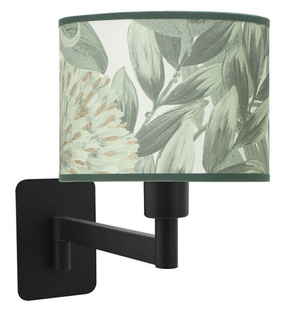 Aplique de pared orientable metal negro estampado verde mdmhogar
