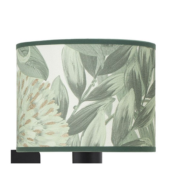 Aplique de pared orientable metal negro estampado verde mdmhogar