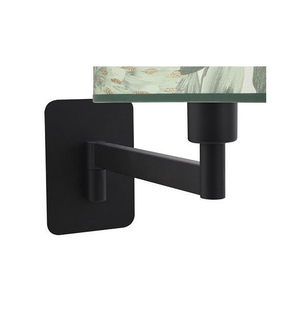 Aplique de pared orientable metal negro estampado verde mdmhogar