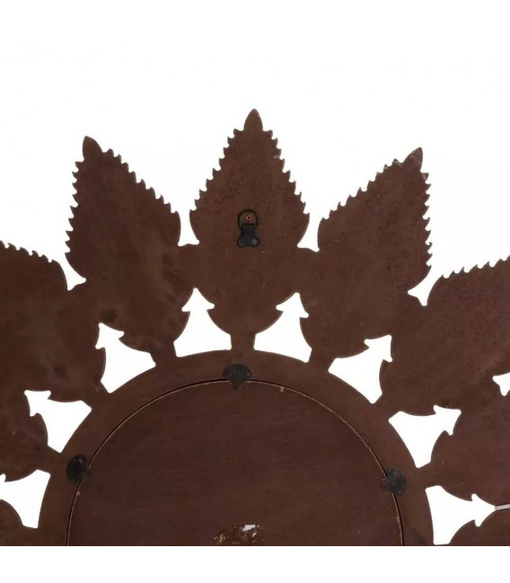 Espejo redondo motivo de flor en madera dm acabado oro viejo mdmhogar