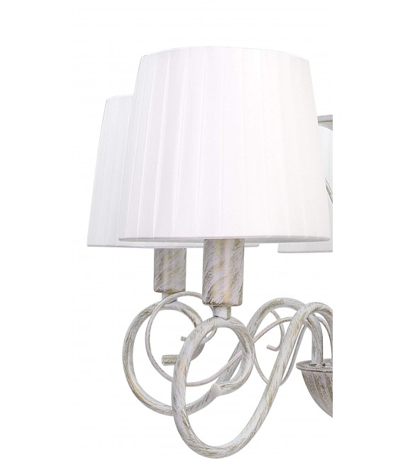 Lampara de techo con 5 luces metal blanco rozado mdmhogar