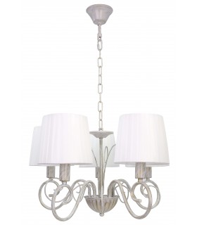 Lampara de techo con 5 luces metal blanco rozado mdmhogar