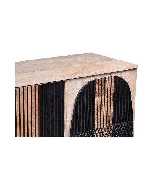 Aparador pequeño muy original madera natural y negro mdmhogar