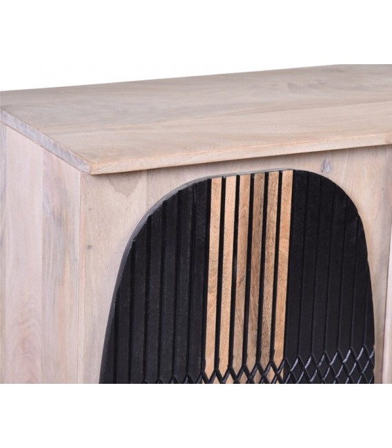 Aparador pequeño muy original madera natural y negro mdmhogar