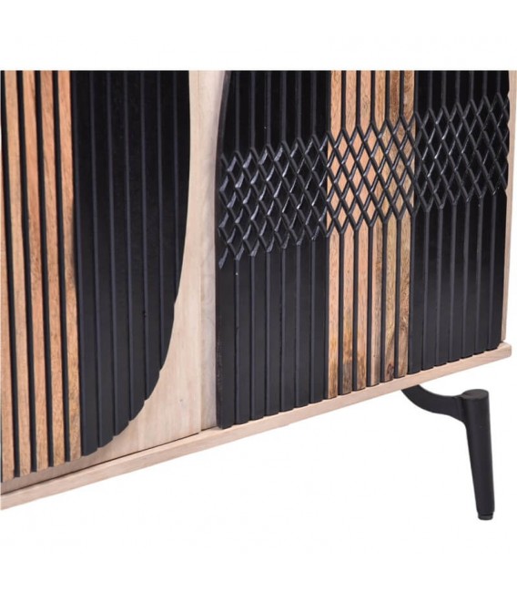 Aparador pequeño muy original madera natural y negro mdmhogar