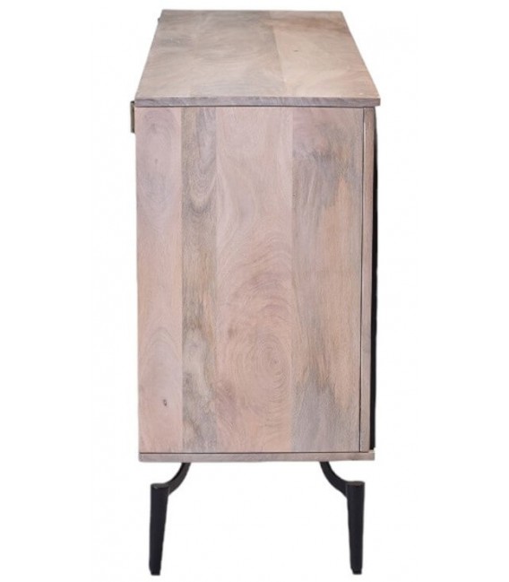 Aparador pequeño muy original madera natural y negro mdmhogar