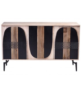 Aparador pequeño muy original madera natural y negro mdmhogar