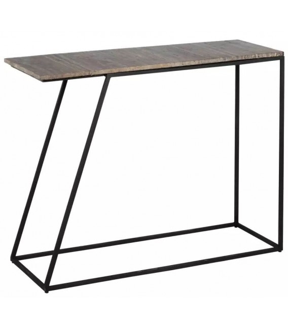 Consola de entrada metal negro tapa en mármol de color topo mdmhogar