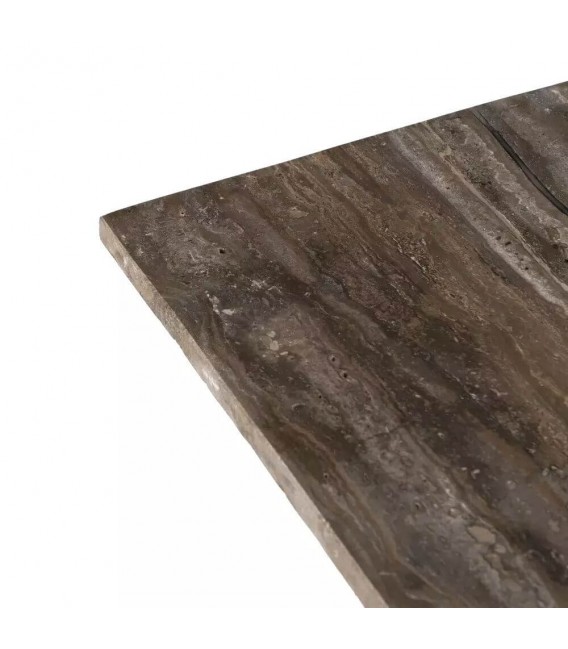 Consola de entrada metal negro tapa en mármol de color topo mdmhogar