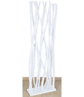 Biombo paraban estilo colonial madera de teca acabada en blanco mdmhogar