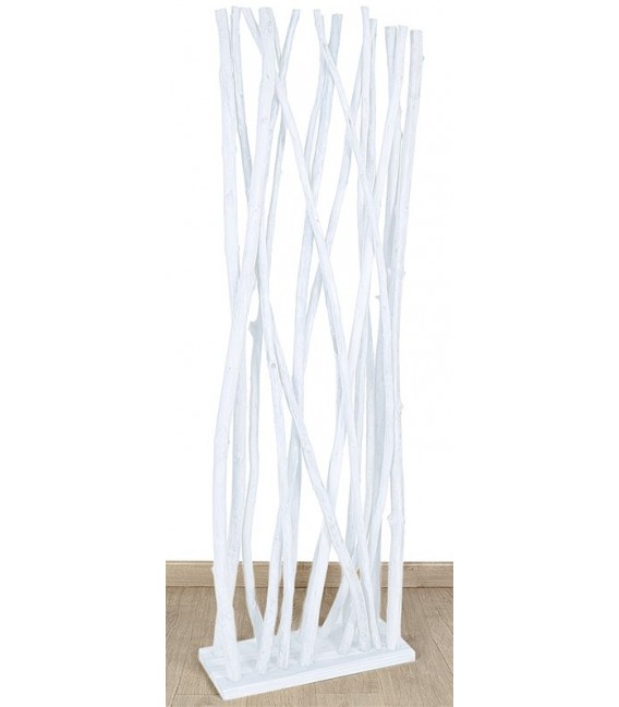 Biombo paraban estilo colonial madera de teca acabada en blanco mdmhogar