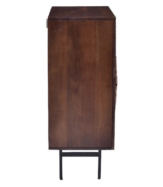 Armario bajo madera de mango teñido nogal y natural mdmhogar