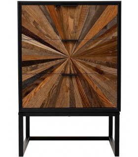 Mesita de noche de estilo industrial chic acabado vintage mdmhogar