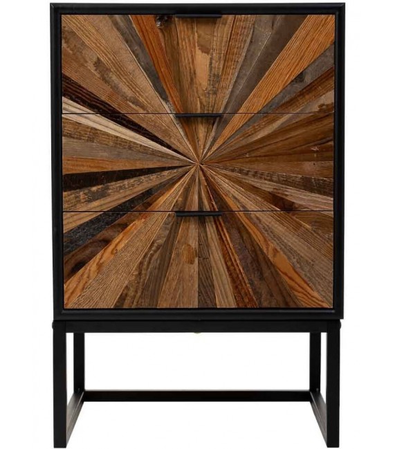 Mesita de noche de estilo industrial chic acabado vintage mdmhogar