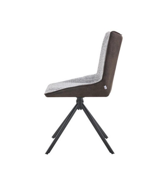 Silla tapizada cómoda combinada gris claro y marrón mdmhogar