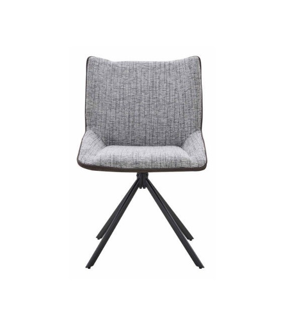 Silla tapizada cómoda combinada gris claro y marrón mdmhogar