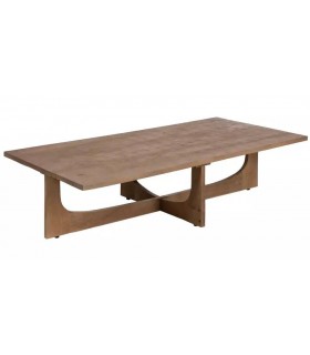 Mesa de centro rectangular muy grande, realizada en madera maciza de mango natural