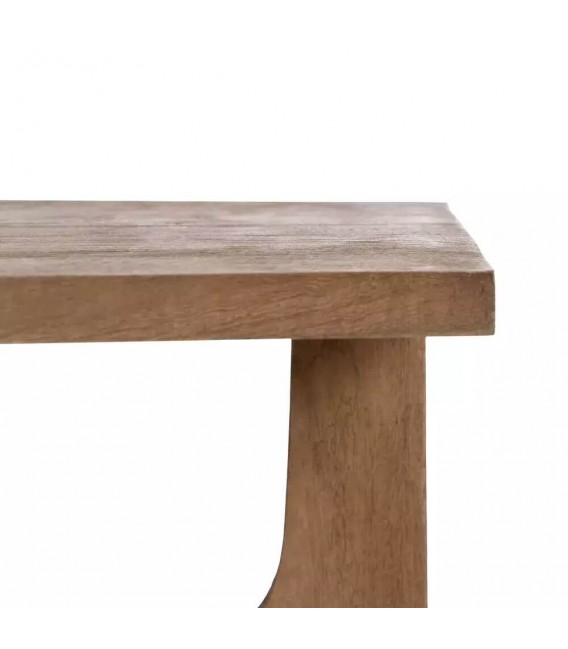 Mesa de centro rectangular muy grande, realizada en madera maciza de mango natural