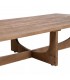 Mesa de centro rectangular muy grande, realizada en madera maciza de mango natural