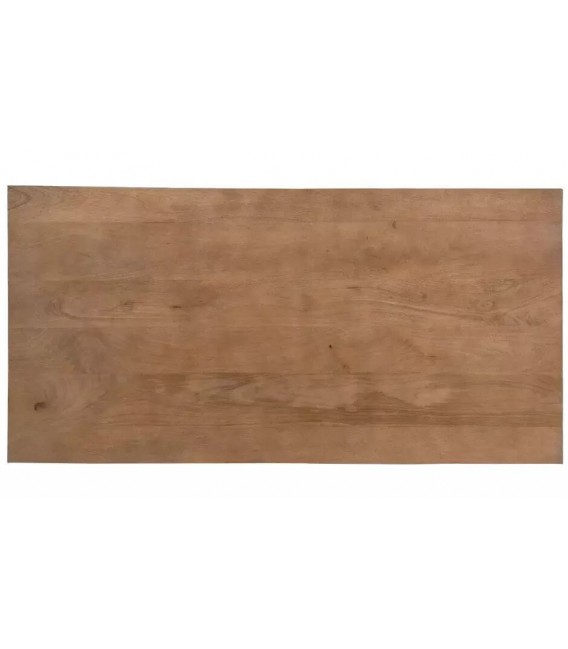 Mesa de centro rectangular muy grande, realizada en madera maciza de mango natural