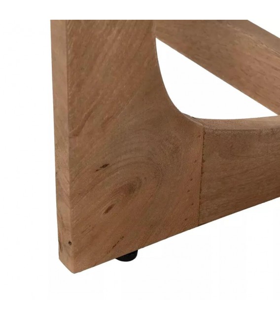 Mesa de centro rectangular muy grande, realizada en madera maciza de mango natural
