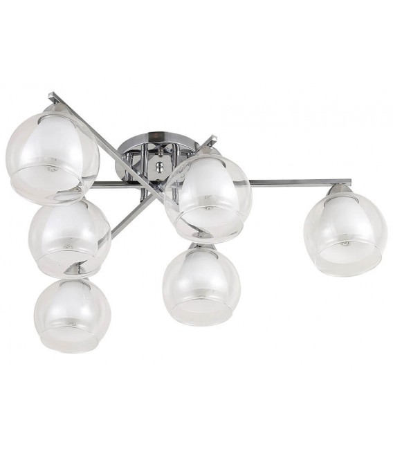 Plafón de 6 luces de estilo moderno metal y cristal