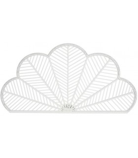 Cabecero para cama de matrimonio ratán teñido en color blanco mdmhogar